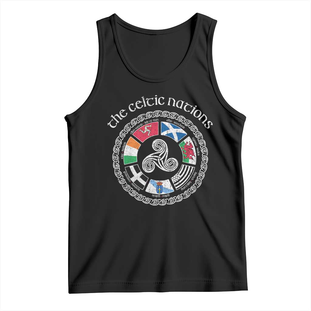 The Celtic Nations Tank Top Vintage The Seven Celtic Nations Flag TS11 Black Print Your Wear