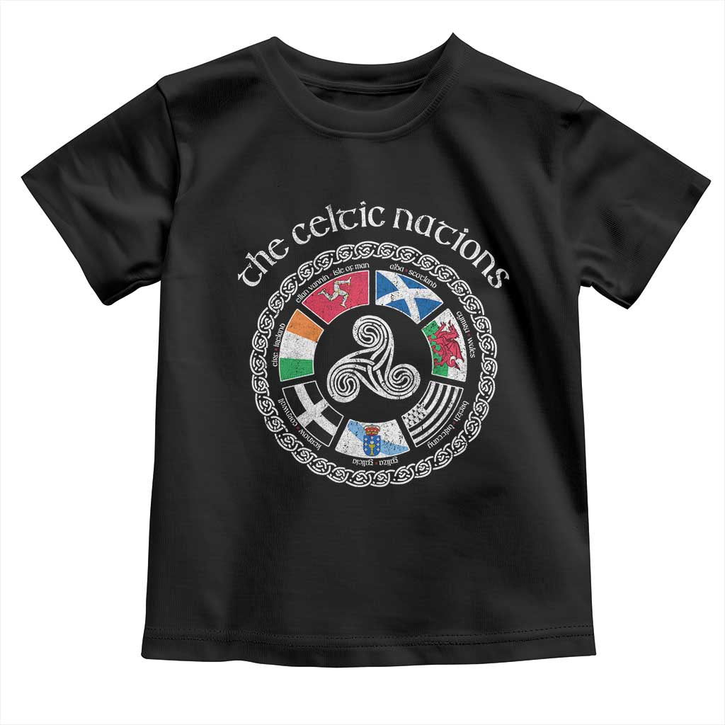 The Celtic Nations Toddler T Shirt Vintage The Seven Celtic Nations Flag TS11 Black Print Your Wear