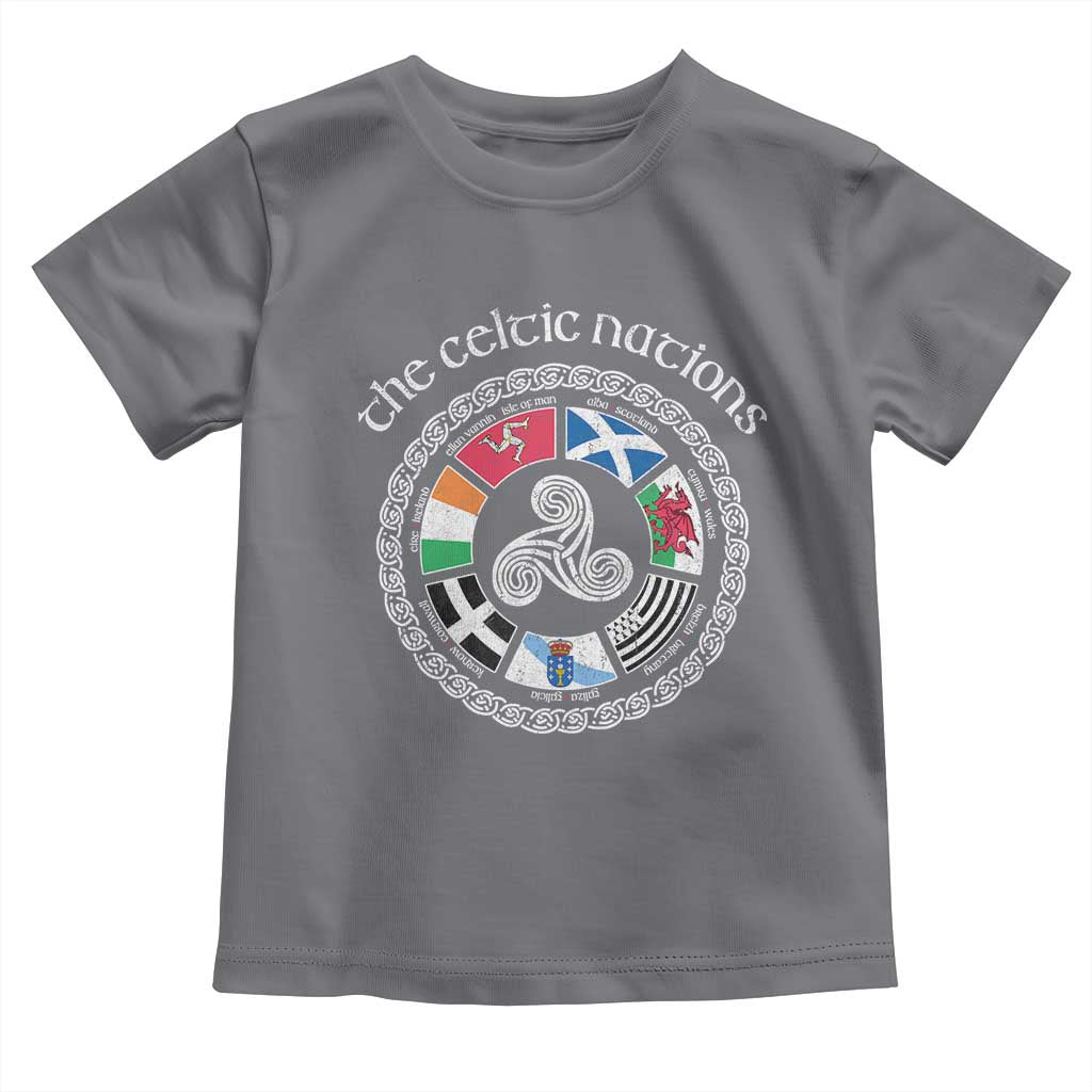 The Celtic Nations Toddler T Shirt Vintage The Seven Celtic Nations Flag TS11 Charcoal Print Your Wear