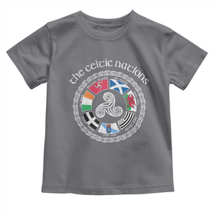 The Celtic Nations Toddler T Shirt Vintage The Seven Celtic Nations Flag TS11 Charcoal Print Your Wear