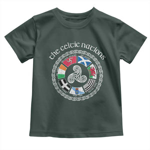 The Celtic Nations Toddler T Shirt Vintage The Seven Celtic Nations Flag TS11 Dark Forest Green Print Your Wear