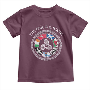 The Celtic Nations Toddler T Shirt Vintage The Seven Celtic Nations Flag TS11 Maroon Print Your Wear