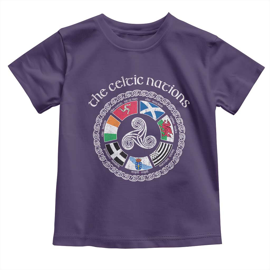 The Celtic Nations Toddler T Shirt Vintage The Seven Celtic Nations Flag TS11 Purple Print Your Wear