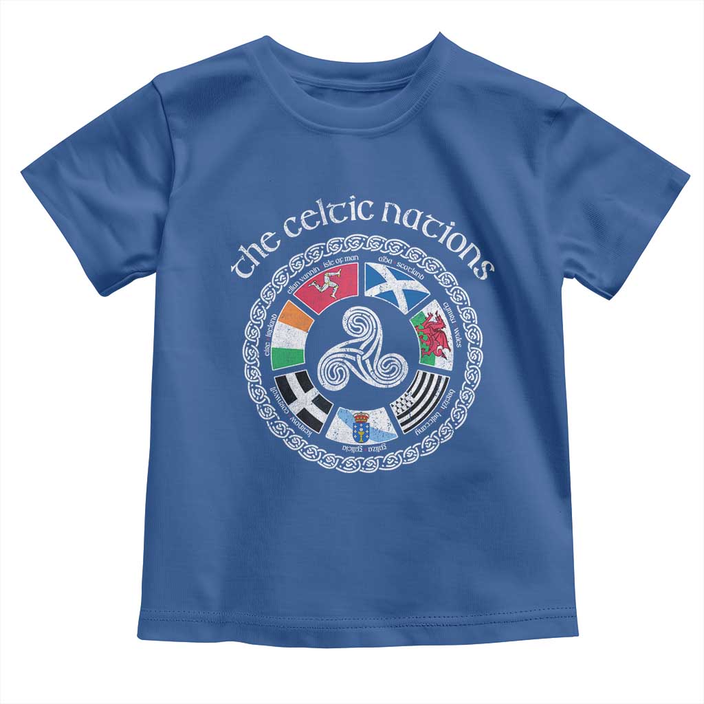 The Celtic Nations Toddler T Shirt Vintage The Seven Celtic Nations Flag TS11 Royal Blue Print Your Wear