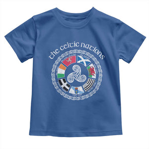 The Celtic Nations Toddler T Shirt Vintage The Seven Celtic Nations Flag TS11 Royal Blue Print Your Wear