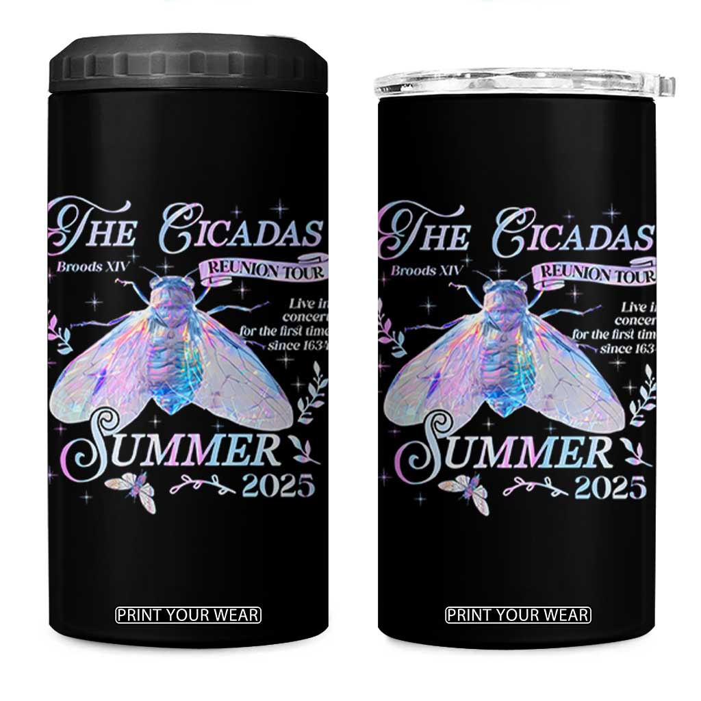 The Cicadas Brood XIV Reunion Tour Summer 2025 4 in 1 Can Cooler Tumbler Live In Concert For The First Time Since 1634 TS11 One Size: 16 oz Black Print Your Wear