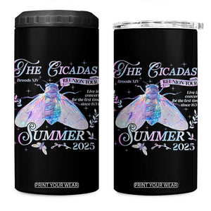 The Cicadas Brood XIV Reunion Tour Summer 2025 4 in 1 Can Cooler Tumbler Live In Concert For The First Time Since 1634 TS11 One Size: 16 oz Black Print Your Wear