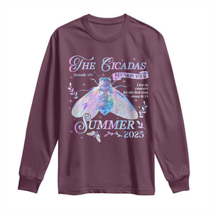 The Cicadas Brood XIV Reunion Tour Summer 2025 Long Sleeve Shirt Live In Concert For The First Time Since 1634 TS11 Maroon Print Your Wear