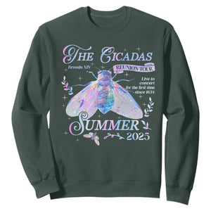 The Cicadas Brood XIV Reunion Tour Summer 2025 Sweatshirt Live In Concert For The First Time Since 1634 TS11 Dark Forest Green Print Your Wear