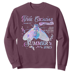 The Cicadas Brood XIV Reunion Tour Summer 2025 Sweatshirt Live In Concert For The First Time Since 1634 TS11 Maroon Print Your Wear
