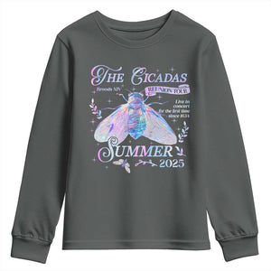 The Cicadas Brood XIV Reunion Tour Summer 2025 Youth Sweatshirt Live In Concert For The First Time Since 1634 TS11 Dark Heather Print Your Wear