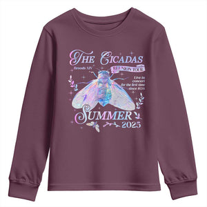 The Cicadas Brood XIV Reunion Tour Summer 2025 Youth Sweatshirt Live In Concert For The First Time Since 1634 TS11 Maroon Print Your Wear