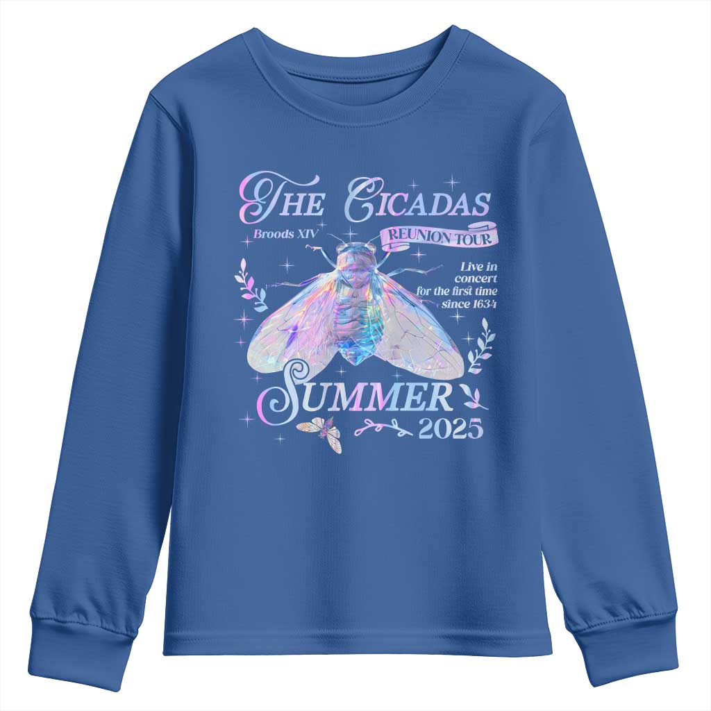 The Cicadas Brood XIV Reunion Tour Summer 2025 Youth Sweatshirt Live In Concert For The First Time Since 1634 TS11 Royal Blue Print Your Wear