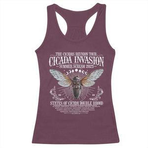 The Cicadas Reunion Tour 2025 Racerback Tank Top Cicada Invasion Brood XIV Vintage Concert Fest TS11 Maroon Print Your Wear