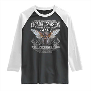 The Cicadas Reunion Tour 2025 Raglan Shirt Cicada Invasion Brood XIV Vintage Concert Fest TS11 Black White Print Your Wear