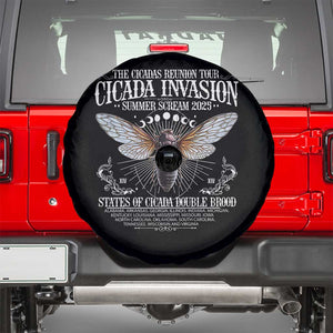 The Cicadas Reunion Tour 2025 Spare Tire Cover Cicada Invasion Brood XIV Vintage Concert Fest TS11 Black Print Your Wear