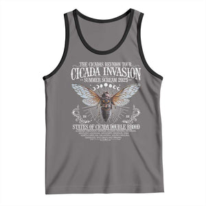 The Cicadas Reunion Tour 2025 Tank Top Cicada Invasion Brood XIV Vintage Concert Fest TS11 Deep Heather Black Print Your Wear