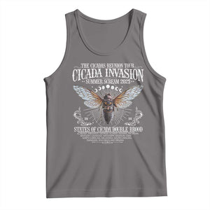 The Cicadas Reunion Tour 2025 Tank Top Cicada Invasion Brood XIV Vintage Concert Fest TS11 Deep Heather Print Your Wear