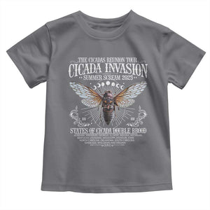 The Cicadas Reunion Tour 2025 Toddler T Shirt Cicada Invasion Brood XIV Vintage Concert Fest TS11 Charcoal Print Your Wear