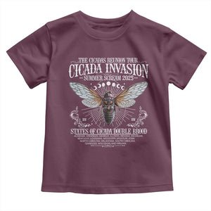The Cicadas Reunion Tour 2025 Toddler T Shirt Cicada Invasion Brood XIV Vintage Concert Fest TS11 Maroon Print Your Wear