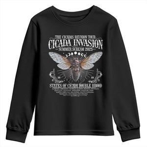 The Cicadas Reunion Tour 2025 Youth Sweatshirt Cicada Invasion Brood XIV Vintage Concert Fest TS11 Black Print Your Wear