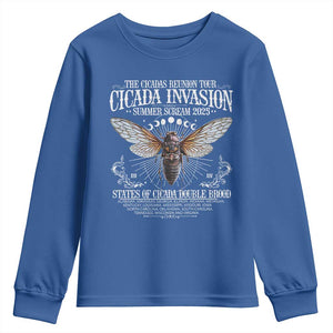 The Cicadas Reunion Tour 2025 Youth Sweatshirt Cicada Invasion Brood XIV Vintage Concert Fest TS11 Royal Blue Print Your Wear