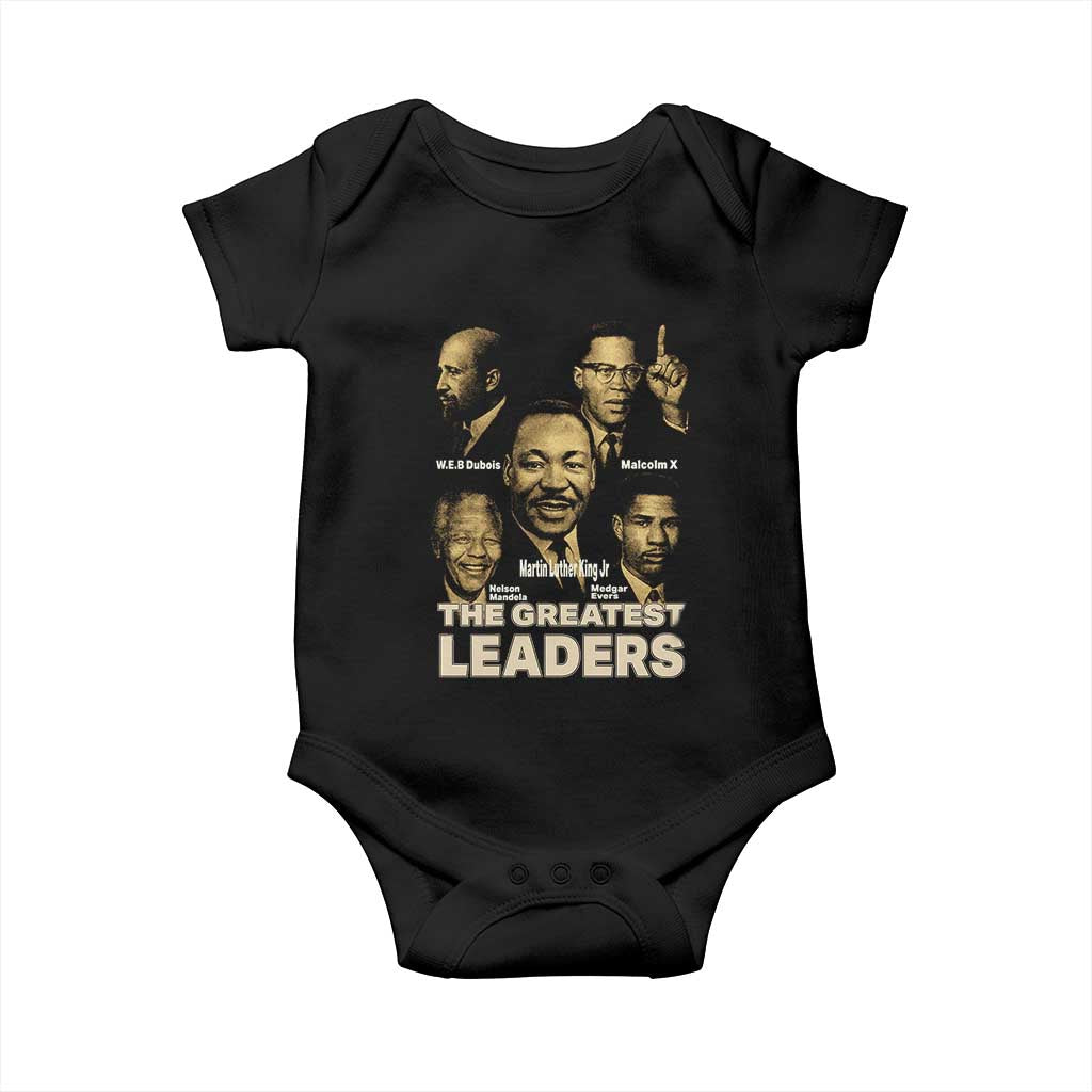 The Greatest Black Leaders Tribute Baby Onesie Civil Rights Icons Legacy TS02 Black Print Your Wear