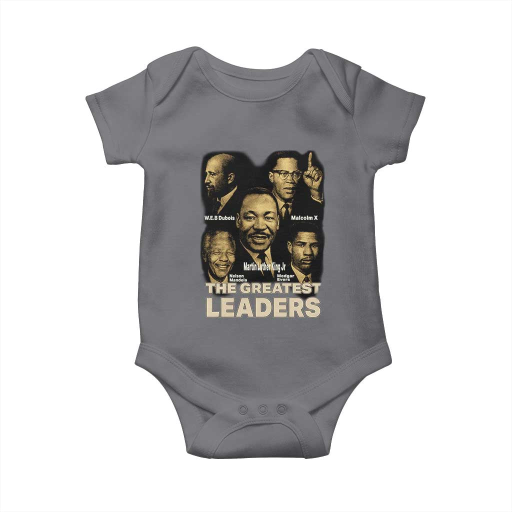 The Greatest Black Leaders Tribute Baby Onesie Civil Rights Icons Legacy TS02 Charcoal Print Your Wear
