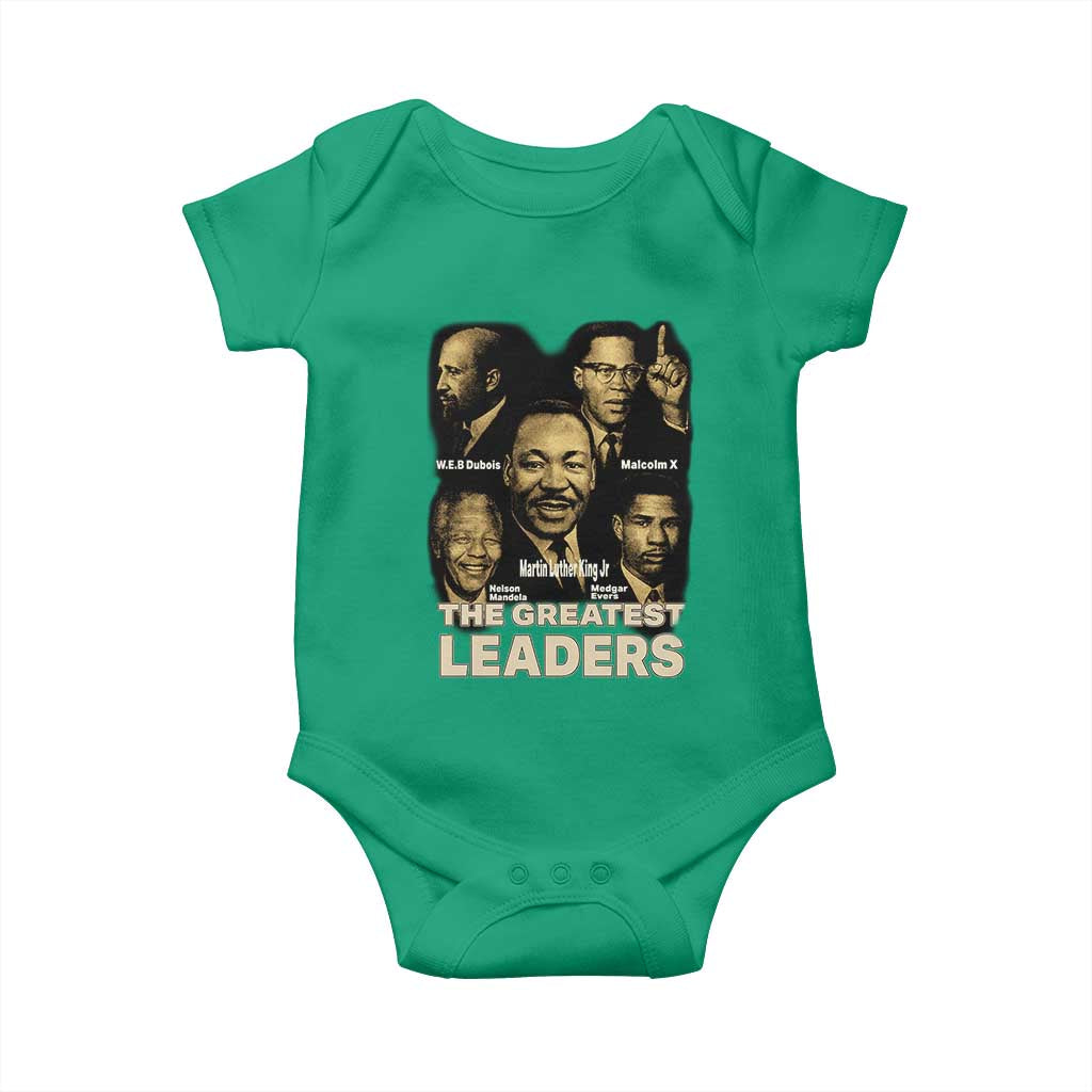 The Greatest Black Leaders Tribute Baby Onesie Civil Rights Icons Legacy TS02 Irish Green Print Your Wear