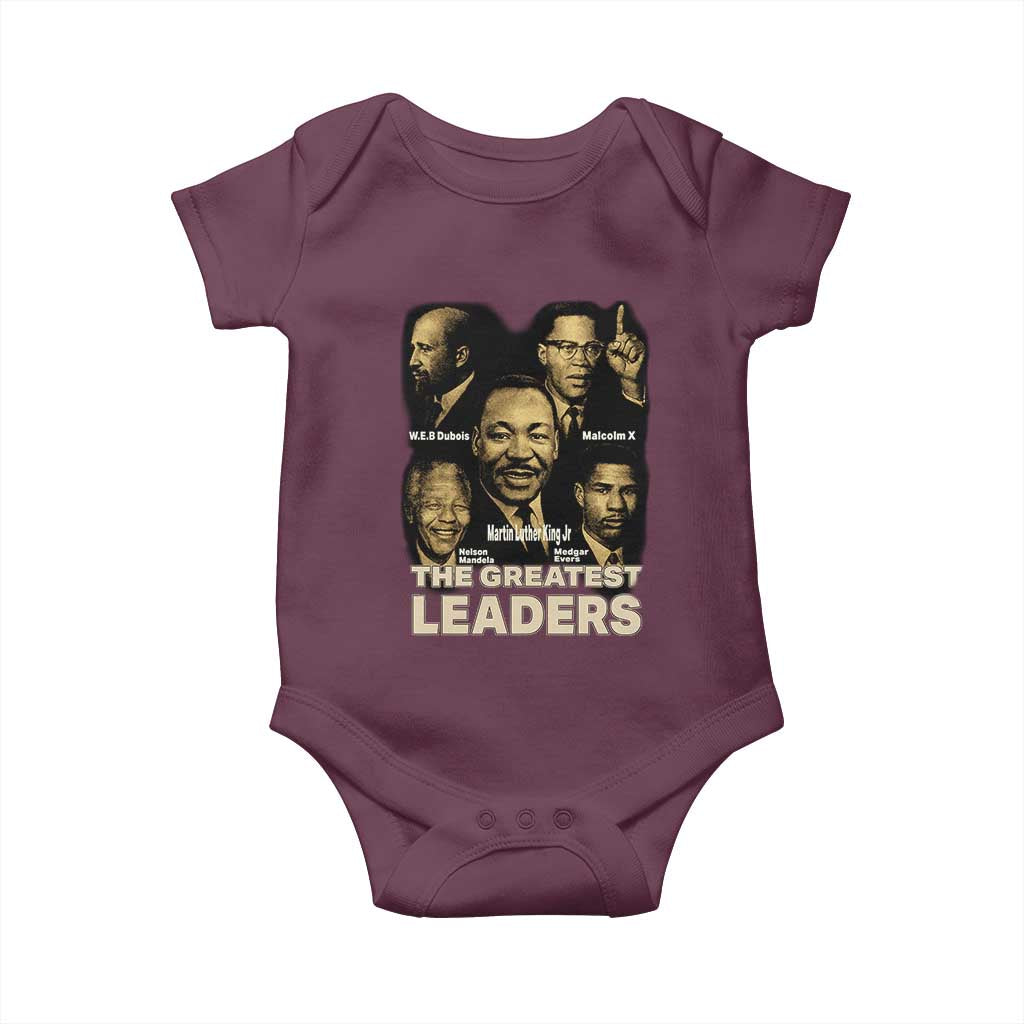 The Greatest Black Leaders Tribute Baby Onesie Civil Rights Icons Legacy TS02 Maroon Print Your Wear