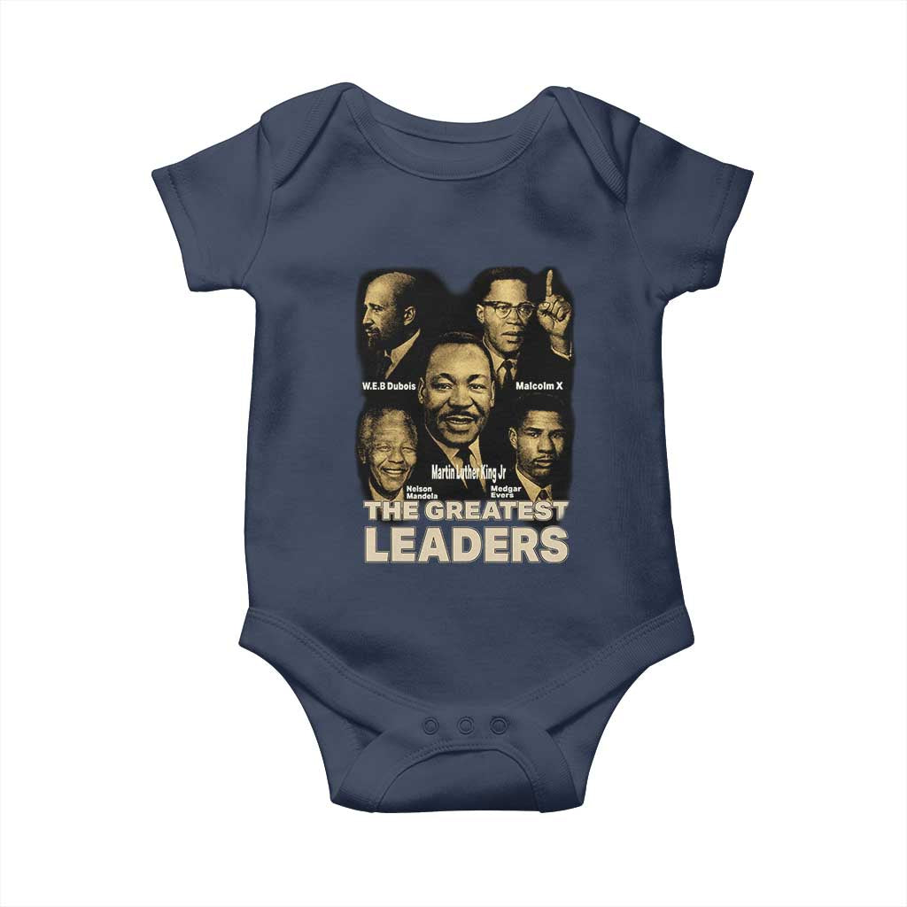 The Greatest Black Leaders Tribute Baby Onesie Civil Rights Icons Legacy TS02 Navy Print Your Wear