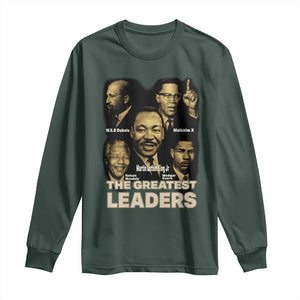 The Greatest Black Leaders Tribute Long Sleeve Shirt Civil Rights Icons Legacy TS02 Dark Forest Green Print Your Wear
