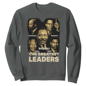 The Greatest Black Leaders Tribute Sweatshirt Civil Rights Icons Legacy TS02 Dark Heather Print Your Wear