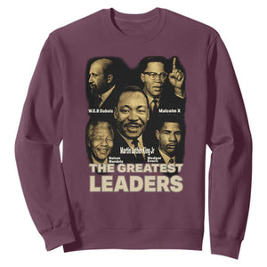 The Greatest Black Leaders Tribute Sweatshirt Civil Rights Icons Legacy TS02 Maroon Print Your Wear