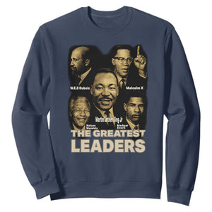 The Greatest Black Leaders Tribute Sweatshirt Civil Rights Icons Legacy TS02 Navy Print Your Wear