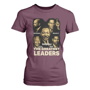 The Greatest Black Leaders Tribute T Shirt For Women Civil Rights Icons Legacy TS02 Maroon Print Your Wear