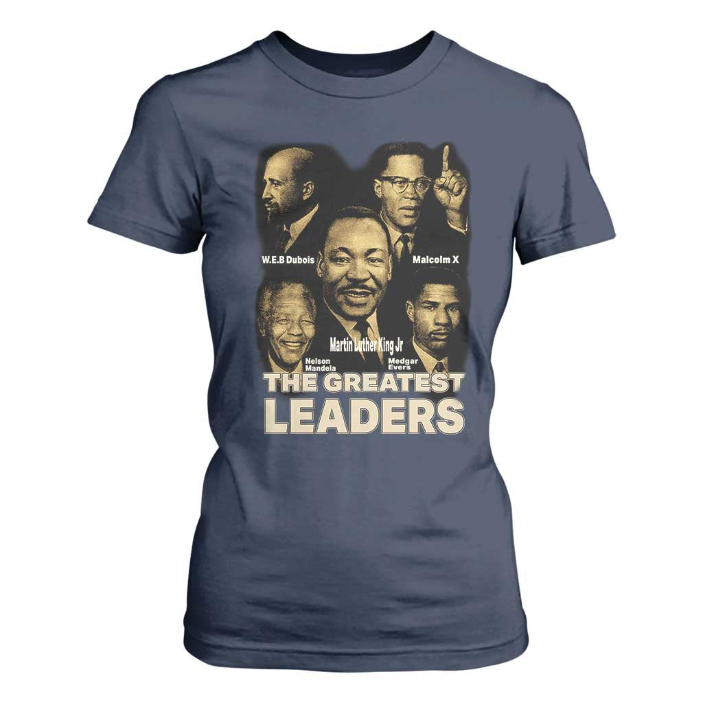 The Greatest Black Leaders Tribute T Shirt For Women Civil Rights Icons Legacy TS02 Navy Print Your Wear