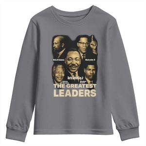 The Greatest Black Leaders Tribute Youth Sweatshirt Civil Rights Icons Legacy TS02 Charcoal Print Your Wear