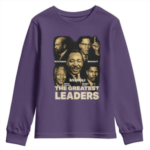 The Greatest Black Leaders Tribute Youth Sweatshirt Civil Rights Icons Legacy TS02 Purple Print Your Wear