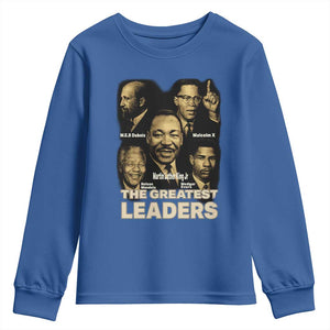 The Greatest Black Leaders Tribute Youth Sweatshirt Civil Rights Icons Legacy TS02 Royal Blue Print Your Wear