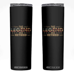 The Legend Has Retired 2025 Skinny Tumbler Retro American Flag TS10 Black Print Your Wear