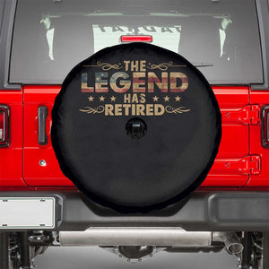 The Legend Has Retired 2025 Spare Tire Cover Retro American Flag TS10 Black Print Your Wear