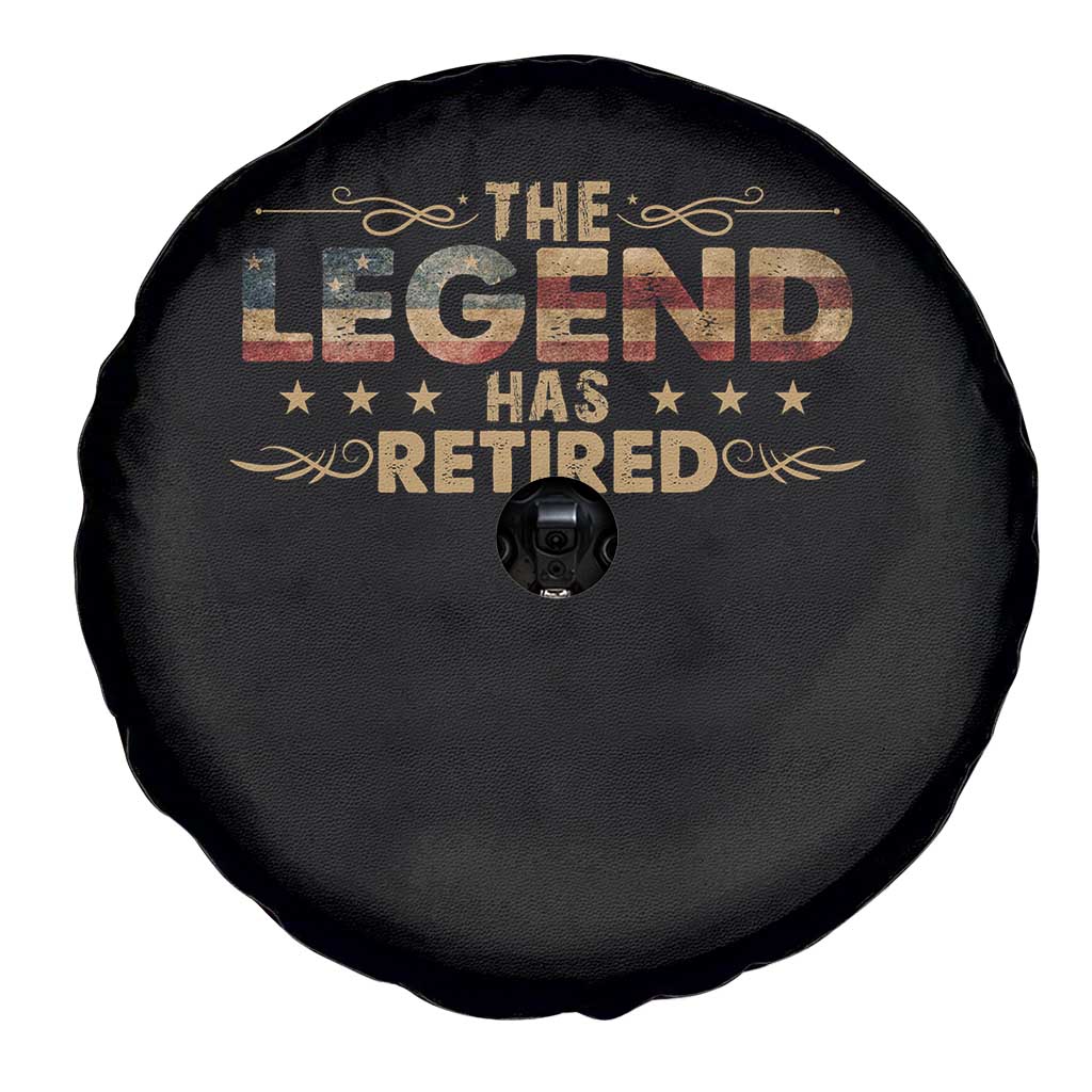 The Legend Has Retired 2025 Spare Tire Cover Retro American Flag TS10 Print Your Wear