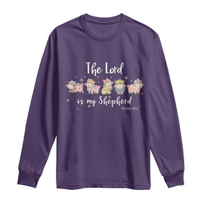 The Lord Is My Shepherd Long Sleeve Shirt Christian Easter Day Religious Sheep TS11 Purple Print Your Wear