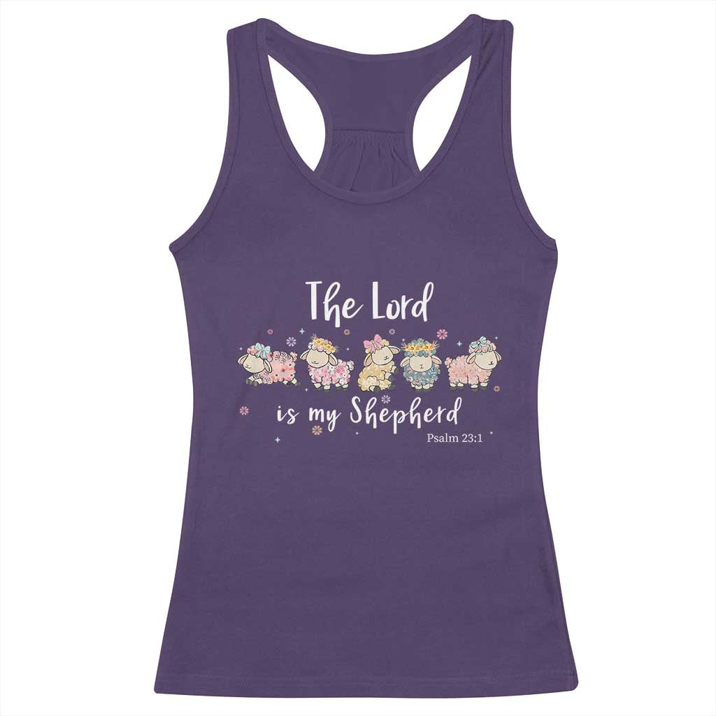 The Lord Is My Shepherd Racerback Tank Top Christian Easter Day Religious Sheep TS11 Purple Print Your Wear