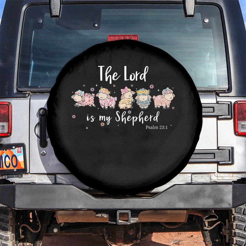 The Lord Is My Shepherd Spare Tire Cover Christian Easter Day Religious Sheep TS11 No hole Black Print Your Wear