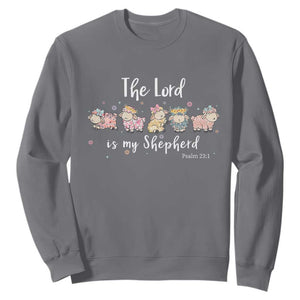 The Lord Is My Shepherd Sweatshirt Christian Easter Day Religious Sheep TS11 Charcoal Print Your Wear