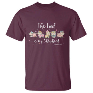 The Lord Is My Shepherd T Shirt Christian Easter Day Religious Sheep TS11 Maroon Print Your Wear