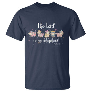 The Lord Is My Shepherd T Shirt Christian Easter Day Religious Sheep TS11 Navy Print Your Wear