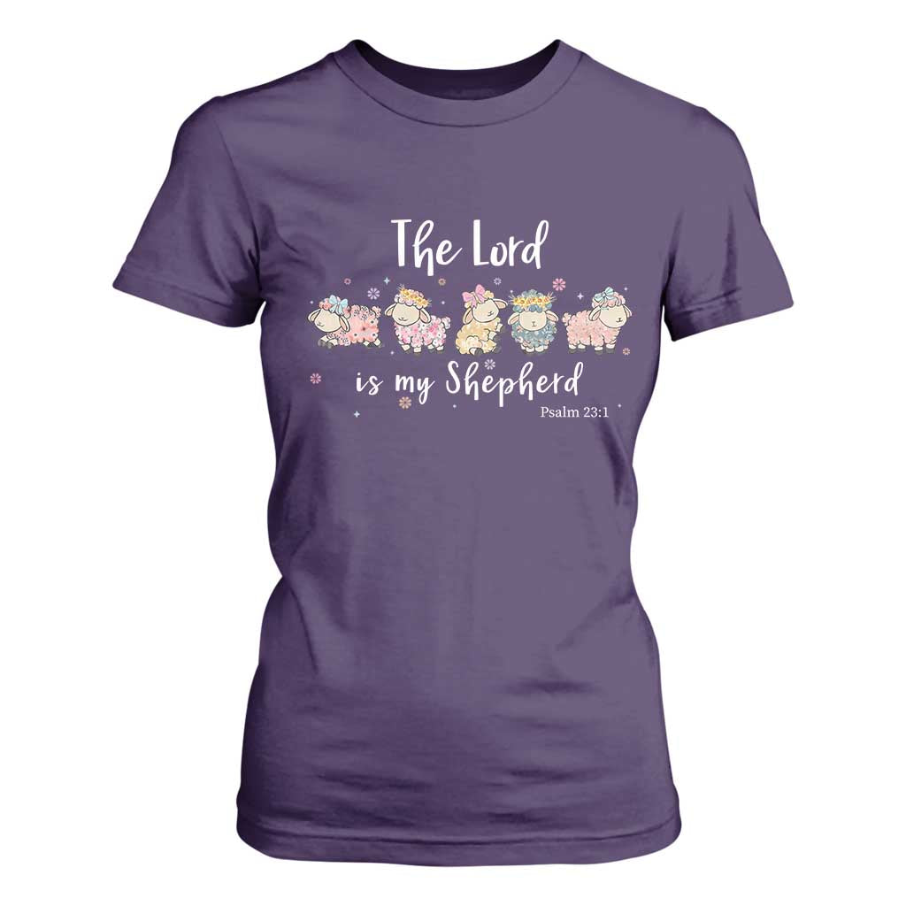 The Lord Is My Shepherd T Shirt For Women Christian Easter Day Religious Sheep TS11 Purple Print Your Wear